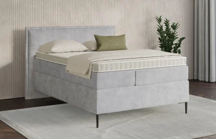 Mozart Boxspringbett Serie 7 Beethoven 140x200 Samt Fog Grey H3