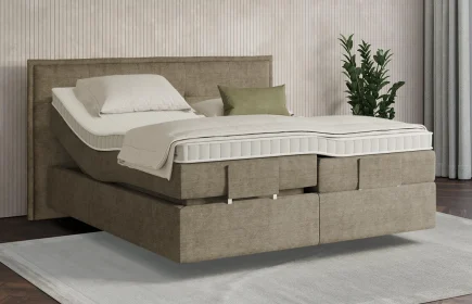 Mozart Boxspringbett Serie 7 Beethoven 160x200 elektrisch Feiner Stoff Dusty Taupe H3/H3 schwebend