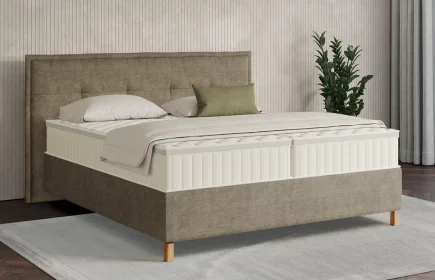 Mozart Boxspringbett Serie 7 Beethoven 160x200 Feiner Stoff Taupe H4/H3 Königliche Matratze