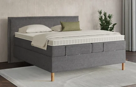 Mozart Boxspringbett Serie 7 Beethoven 160x200 Grober Stoff Rock Grey H3/H3
