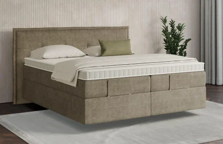Mozart Boxspringbett Serie 7 Beethoven 160x210 Feiner Stoff Dusty Taupe H2/H3 schwebend