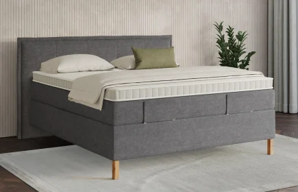 Mozart Boxspringbett Serie 7 Beethoven 160x220 Grober Stoff Rock Grey H3/H3