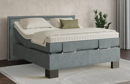 Mozart Boxspringbett Serie 7 Beethoven 180x200 elektrisch Samt Dusty Blues H2/H3