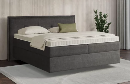 Mozart Boxspringbett Serie 7 Beethoven 180x200 Feiner Stoff Anthrazit H3/H3 schwebend