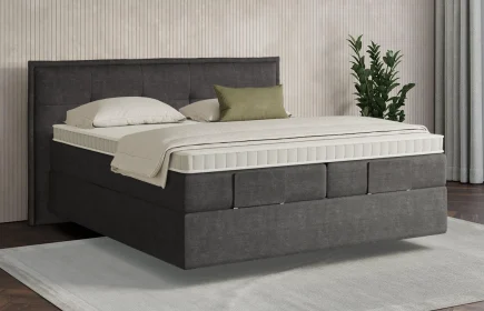 Mozart Boxspringbett Serie 7 Beethoven 180x200 Feiner Stoff Carbon Grey H3/H3 schwebend