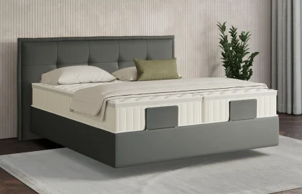 Mozart Boxspringbett Serie 7 Beethoven 180x200 Kunstleder Granite H3/H3 schwebend Königliche Matratze