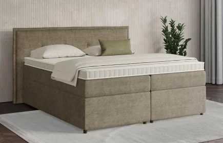 Mozart Boxspringbett Serie 7 Beethoven 180x200 mit Bettkasten Feiner Stoff Taupe H3/H2