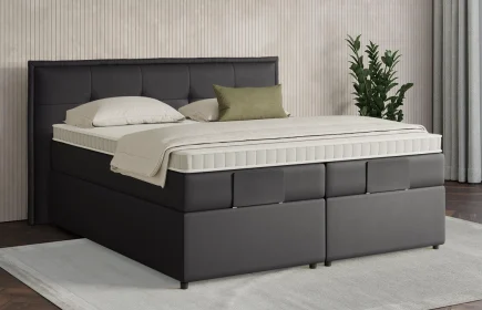 Mozart Boxspringbett Serie 7 Beethoven 180x200 mit Bettkasten Kunstleder All  Black H4/H3