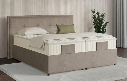 Mozart Boxspringbett Serie 7 Beethoven 180x200 mit Bettkasten Samt Cookie H3/H3 Königliche Matratze