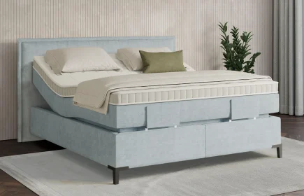 Mozart Boxspringbett Serie 7 Beethoven 180x220 elektrisch Feiner Stoff Frosted Azure H2/H2