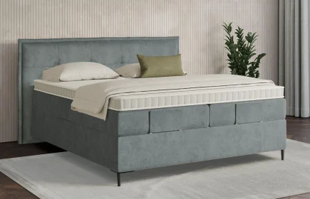 Mozart Boxspringbett Serie 7 Beethoven 180x220 Samt Dusty Blues H3/H2