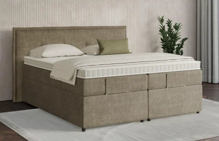 Mozart Boxspringbett Serie 7 Beethoven 200x190 mit Bettkasten Feiner Stoff Dusty Taupe H2