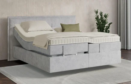 Mozart Boxspringbett Serie 7 Beethoven 200x200 elektrisch Samt Fog Grey H2 schwebend