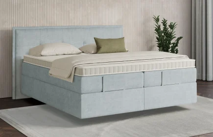 Mozart Boxspringbett Serie 7 Beethoven 200x200 Feiner Stoff Frosted Azure H2 schwebend