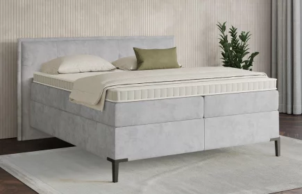 Mozart Boxspringbett Serie 7 Beethoven 200x200 Samt Hellgrau H3