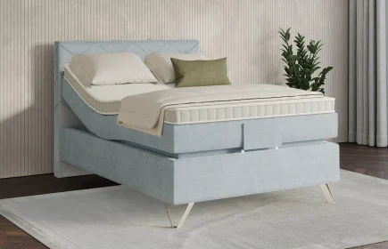 Mozart Boxspringbett Serie 7 Brahms 100x200 elektrisch Feiner Stoff Frosted Azure H2