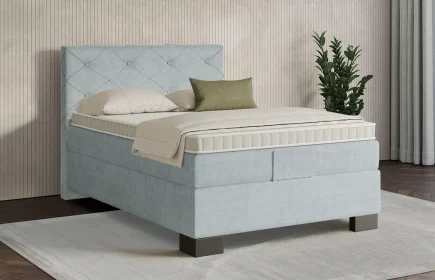 Mozart Boxspringbett Serie 7 Brahms 100x200 Feiner Stoff Frosted Azure H3