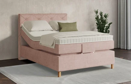 Mozart Boxspringbett Serie 7 Brahms 120x200 elektrisch Feiner Stoff Rose Glow H3