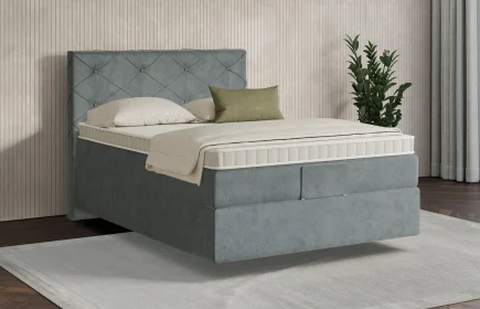 Mozart Boxspringbett Serie 7 Brahms 120x200 Samt Dusty Blues H3 schwebend