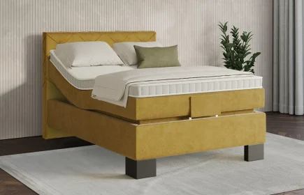 Mozart Boxspringbett Serie 7 Brahms 120x220 elektrisch Samt Mustard H3