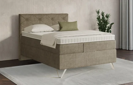 Mozart Boxspringbett Serie 7 Brahms 140x200 Feiner Stoff Dusty Taupe H3