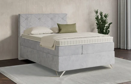 Mozart Boxspringbett Serie 7 Brahms 140x200 Samt Fog Grey H4