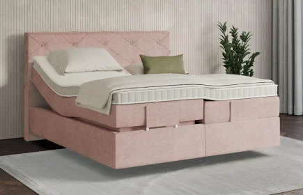 Mozart Boxspringbett Serie 7 Brahms 180x200 elektrisch Feiner Stoff Rose Glow H2/H2 schwebend