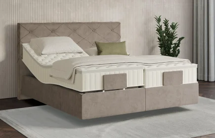 Mozart Boxspringbett Serie 7 Brahms 180x200 elektrisch Samt Cookie H2/H3 schwebend Königliche Matratze