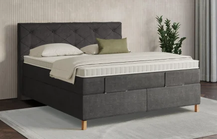 Mozart Boxspringbett Serie 7 Brahms 180x200 Feiner Stoff Carbon Grey H2/H3