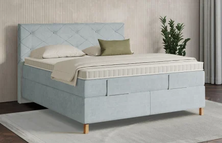 Mozart Boxspringbett Serie 7 Brahms 180x200 Feiner Stoff Frosted Azure H4/H3