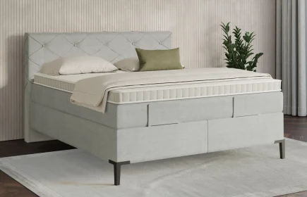 Mozart Boxspringbett Serie 7 Brahms 180x200 Feiner Stoff Lunar Mist H3/H3
