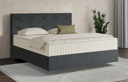 Mozart Boxspringbett Serie 7 Brahms 180x200 Samt Anthrazit H3/H3 schwebend Königliche Matratze