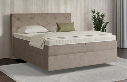 Mozart Boxspringbett Serie 7 Brahms 180x200 Samt Beigebraun H3/H3 schwebend