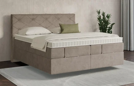 Mozart Boxspringbett Serie 7 Brahms 180x200 Samt Cookie H3/H3 schwebend