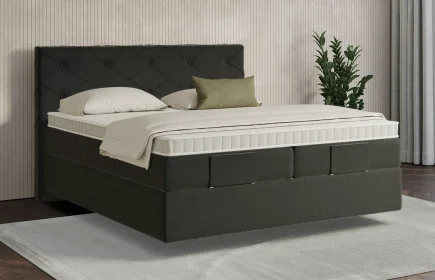 Mozart Boxspringbett Serie 7 Brahms 180x200 Samt Raven Silk H3/H3 schwebend