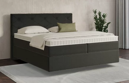 Mozart Boxspringbett Serie 7 Brahms 180x200 Samt Schwarz H3/H3 schwebend