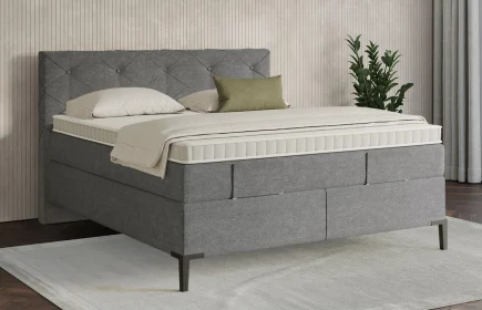 Mozart Boxspringbett Serie 7 Brahms 180x220 Grober Stoff Charcoal frost H3/H3