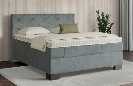 Mozart Boxspringbett Serie 7 Brahms 180x220 Samt Dusty Blues H2/H4
