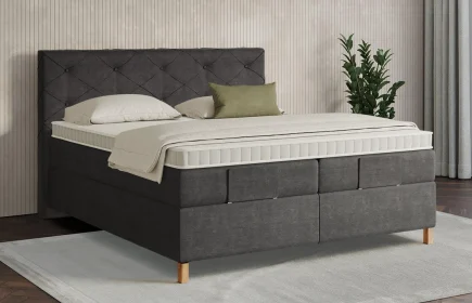 Mozart Boxspringbett Serie 7 Brahms 200x210 Feiner Stoff Carbon Grey H3