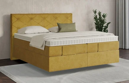 Mozart Boxspringbett Serie 7 Brahms 280x200 Samt Mustard H4/H3 schwebend