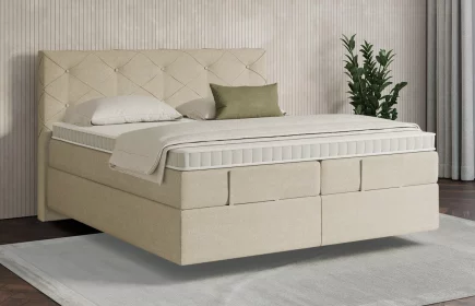 Mozart Boxspringbett Serie 7 Brahms 280x220 elektrisch Grober Stoff Beige H3/H3 schwebend