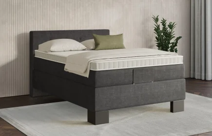 Mozart Boxspringbett Serie 7 Clementi 100x200 Feiner Stoff Carbon Grey H3
