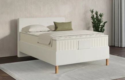 Mozart Boxspringbett Serie 7 Clementi 120x200 Samt Vanilla Nice H3 Königliche Matratze