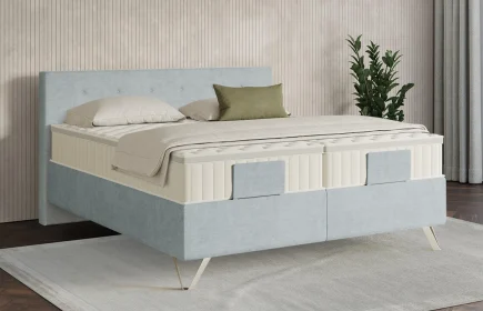 Mozart Boxspringbett Serie 7 Clementi 160x200 Feiner Stoff Frosted Azure H2/H3 Königliche Matratze