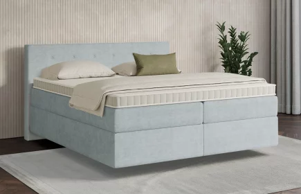 Mozart Boxspringbett Serie 7 Clementi 180x200 Feiner Stoff Pastellblau H2/H3 schwebend