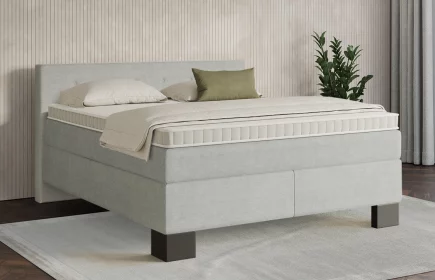 Mozart Boxspringbett Serie 7 Clementi 180x200 Feiner Stoff Silbergrau H2/H3