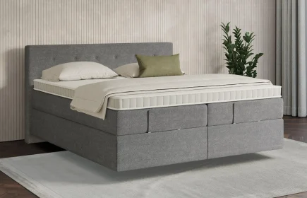 Mozart Boxspringbett Serie 7 Clementi 180x200 Grober Stoff Charcoal frost H2/H3 schwebend