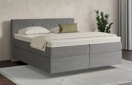 Mozart Boxspringbett Serie 7 Clementi 180x200 Grober Stoff Grau H2/H3 schwebend