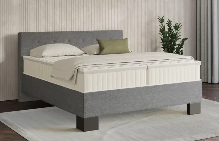 Mozart Boxspringbett Serie 7 Clementi 180x200 Grober Stoff Grau H4/H3 Königliche Matratze