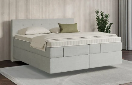 Mozart Boxspringbett Serie 7 Clementi 200x200 Feiner Stoff Lunar Mist H3 schwebend